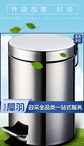 垃圾桶家用 不锈钢脚踏翻盖卫生桶分类垃圾桶 8L