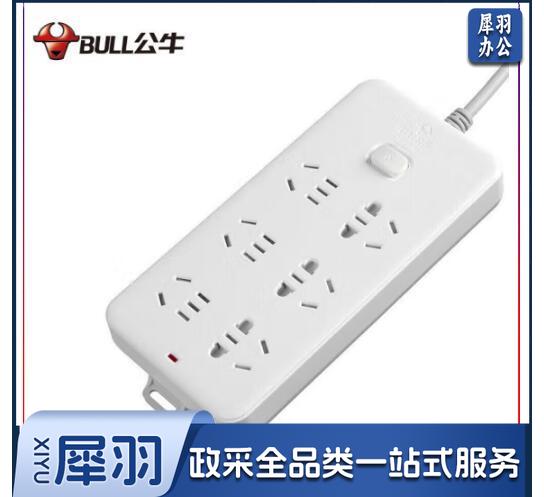 公牛（BULL）GN-216插座 6位总控3米 单位：个 202212263468