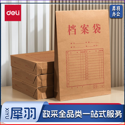 牛皮纸档案袋 得力牛皮纸档案袋64101  （10个/包 40包/箱）