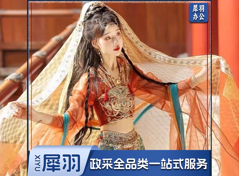表演服敦煌风飞天汉服西域公主异域风情仙女舞蹈表演出服装套装