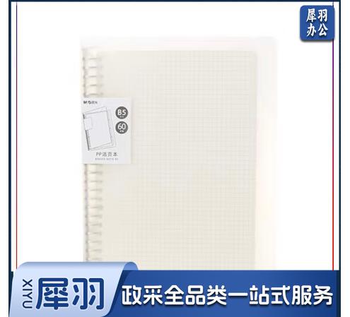 晨光(M&G)文具B5/60页空白活页本活力夹（铁夹)记事本笔记本子 PP封面学习本 线圈本 HB5600B