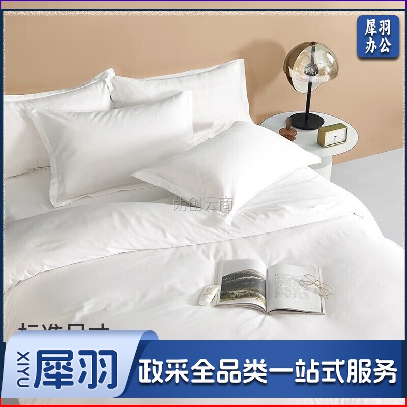 枕头套一对装 酒店60支纯棉枕套 纯色单人枕芯套  白色 48*74cm