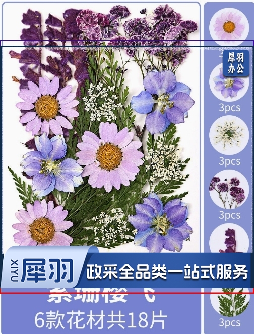 亚克力压花相框手工diy(紫珊樱飞(干花包18片))制作材料包干花植物标本框透明装饰绘画框