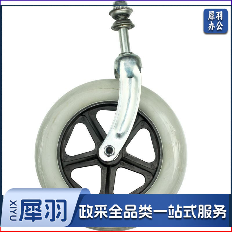 轮椅前轮总成轮椅用万向轮 pu轮子结实耐用小轱辘实心轮