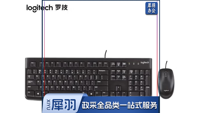 罗技(Logitech)MK121P(MK120)有线键鼠套装 USB电脑办公键盘鼠标套装即插即用 MK121P黑色