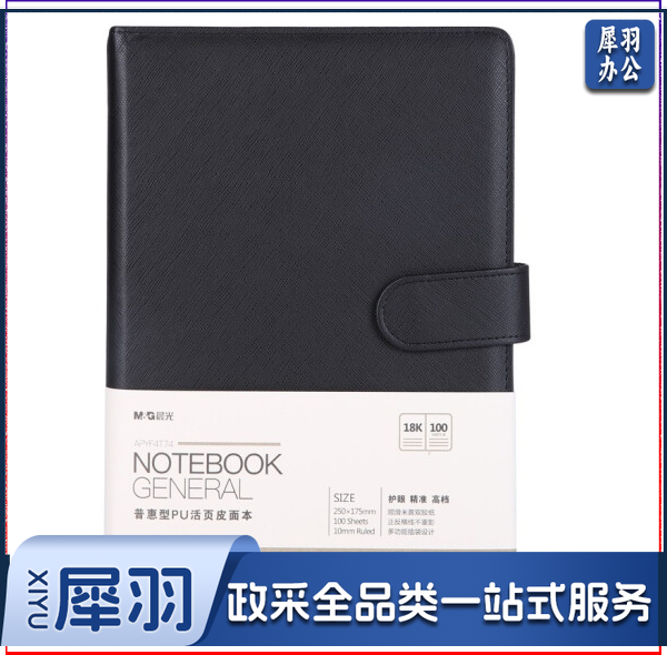 晨光APYF4T74A   18K普惠PU活页皮面本100页黑