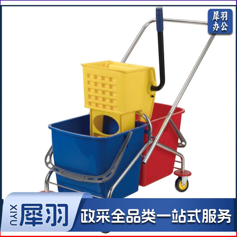 白云清洁 AF08071 不锈钢榨水车挤水桶酒店学院医院拖把桶墩布拖地桶清洁柞水桶 60L