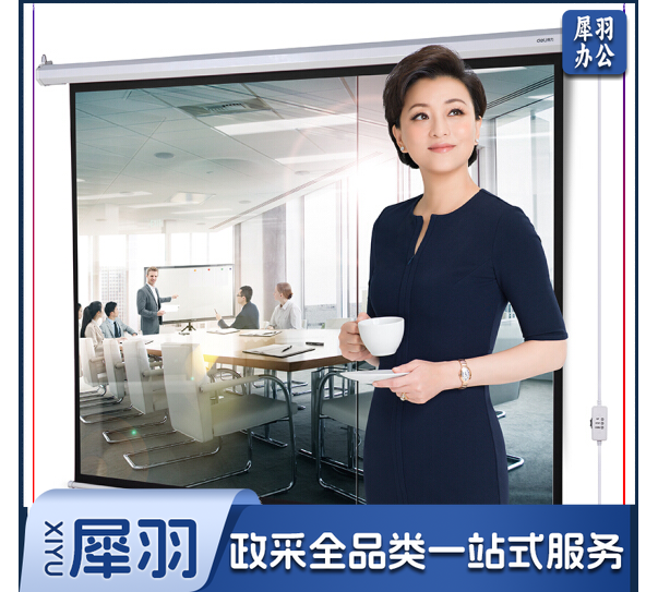 得力50493电动投影幕布(120英寸4：3)(白)