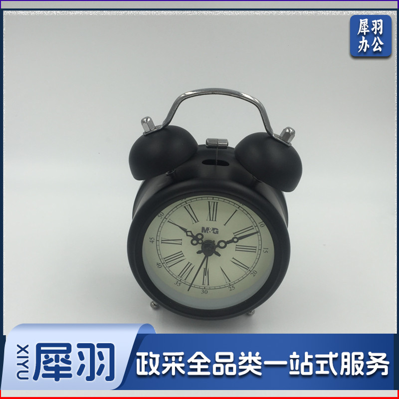 晨光（M&G）经典闹钟 欧式复古怀旧闹钟台钟 夜灯静音钟3寸ARC92501 黑白绿灰颜色随机