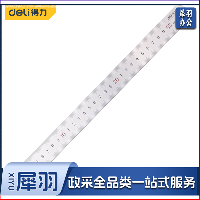 得力工具 DL8030 钢直尺300mm (单位：把)