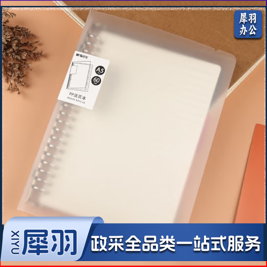 晨光(M&G)文具A5/60页横线活页本活力夹 单本装 HA5600A
