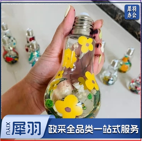 幼儿园涂鸦画绘画塑料透明仿真灯泡美工区域区角环创装饰材料吊饰小号