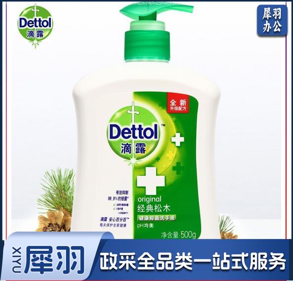 滴露 500g 健康抑菌洗手液经典松木 抑菌99.9%