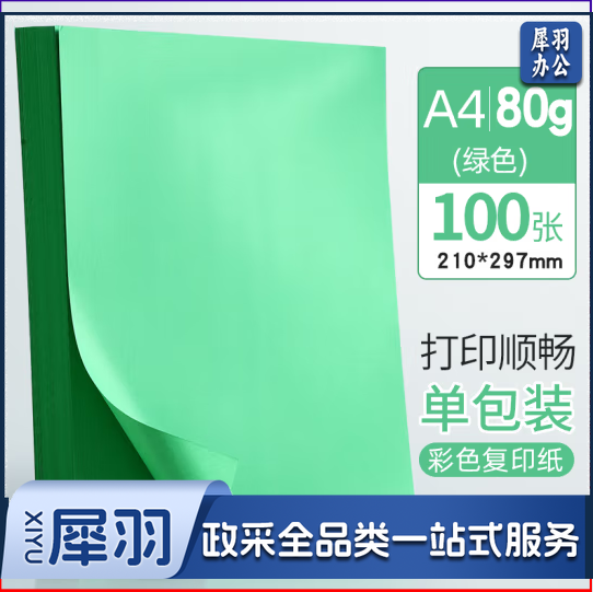 晨光 M&G APYVPB01 彩色打印纸  80gA4-100张 5包/组
