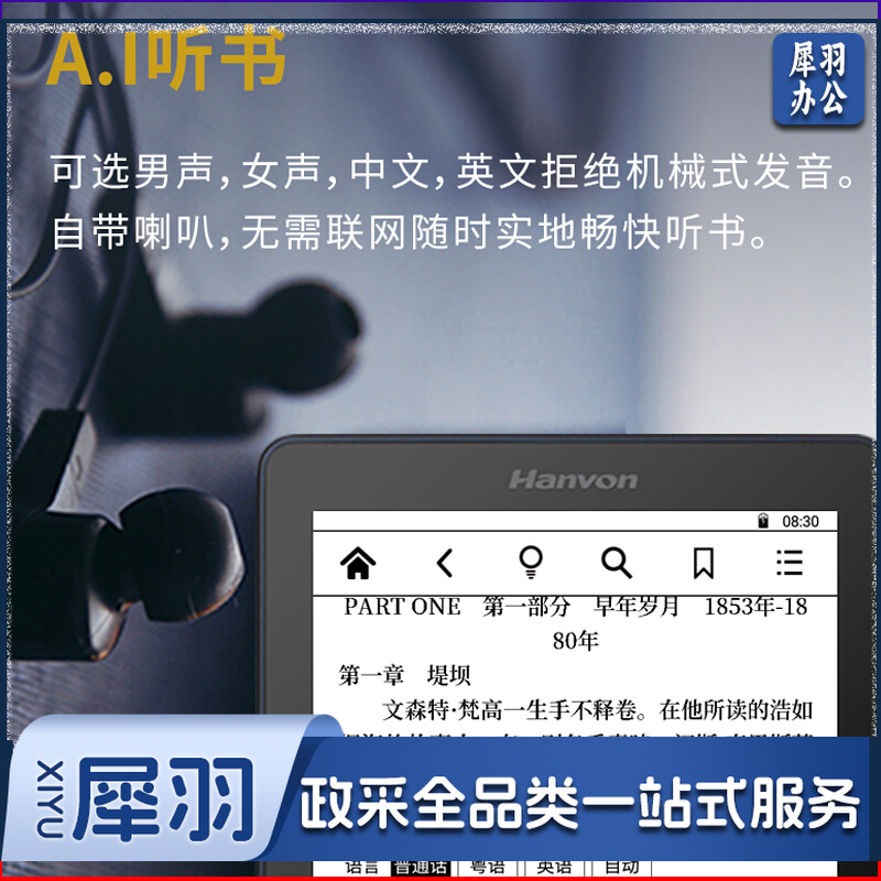 汉王（Hanvon） 汉王电纸书黄金屋4听书 电子书阅读器学生墨水屏6英寸高清读书器护眼小说