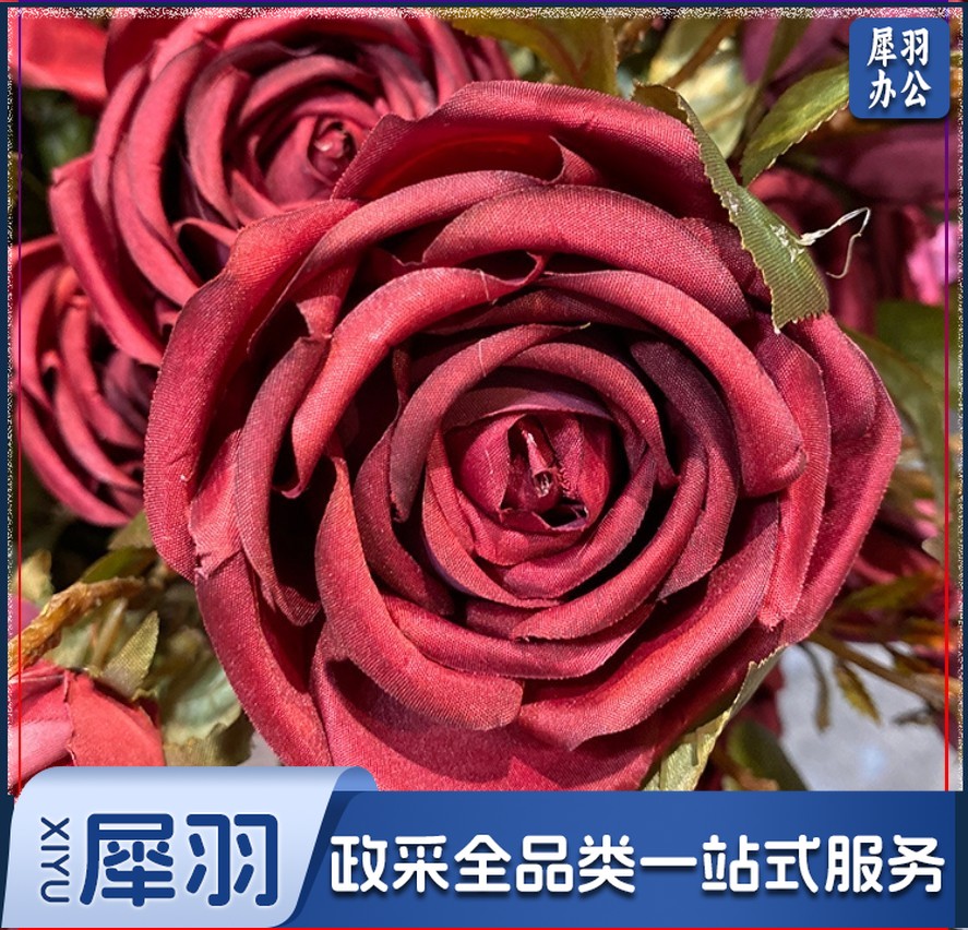 仿真花3头保湿玫瑰假花茶玫芍药婚庆路引花家居装饰花摆件花束-多色可选（50支起售）