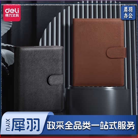 得力3151活页记事本-25k-210*145mm-100张(棕)