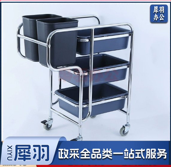 白云清洁 AF08167 清洁手推车酒店饭店餐具收碗车收集车食堂餐车 小号