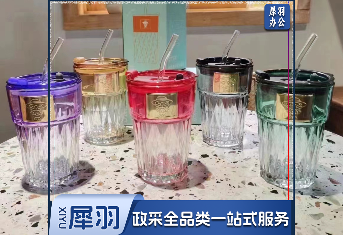 玻璃杯水杯大容量杯子学生便携吸管杯