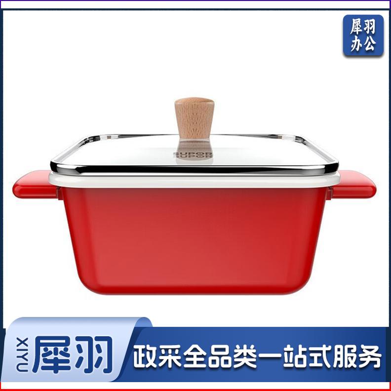 苏泊尔（SUPOR）辅食料理机轻珐琅悦享方形汤锅20CM 电磁炉明火锅具 VT20QF01烹调电器
