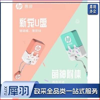 惠普 雪糕u盘 128G 大容量 学生办公 手机优盘