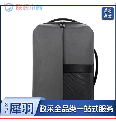 联想（Lenovo） 小新笔记本电脑双肩包 休闲商务背包 容量防泼溅 减压背负 学生书包出差包 16英寸大电脑仓 黑灰色