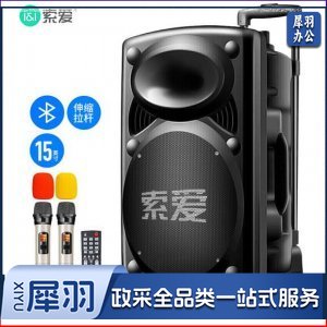 索爱（soaiy）A90 15英寸大功率重低音广场舞音响+双话筒