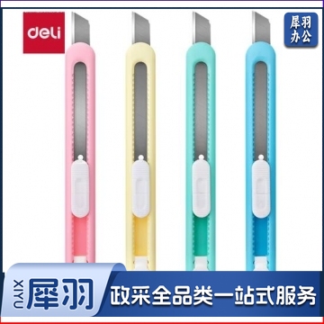 得力(deli)小号通用时尚美工刀 办公家具美工刀/裁纸刀 手动锁定 办公用品 颜色随机2054 BG.938
