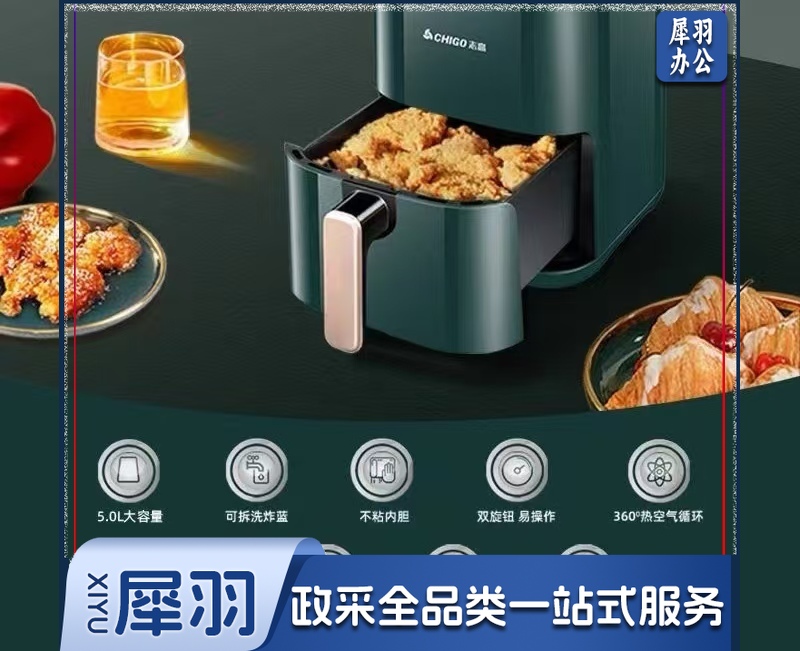 志高空气炸锅5升大容量无油烟