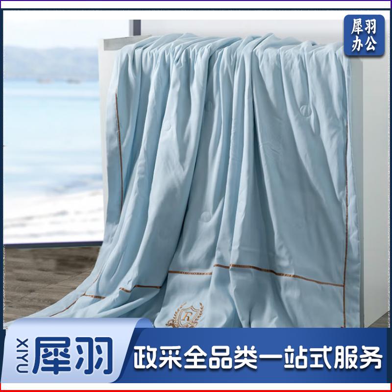 空调被【天蓝 150*200cm】夏凉被可水洗 刺绣亲肤夏被单人被子薄被芯