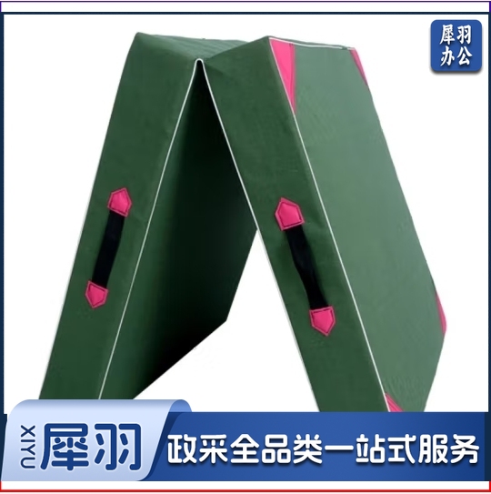 体操垫仰卧起坐垫叠军绿色保护垫 1.2*0.6*0.1m珍珠棉有机硅防水帆布 二折体操垫120*60*10cm