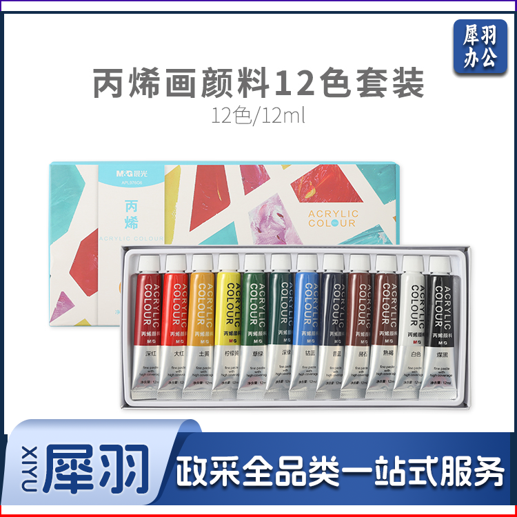 晨光颜料丙烯画套装12色12ml APL976G6