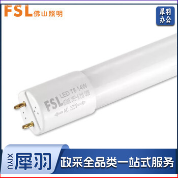 FSL佛山照明T8LED灯管日光灯管长条节能灯光管双端1.2米40W白光(6500K)（可当天配送发货）