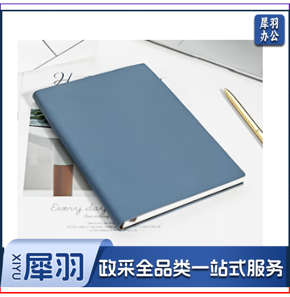 A5/96张笔记本子文具皮面本会议本记事本 商务办公马卡龙蓝GBP25669
