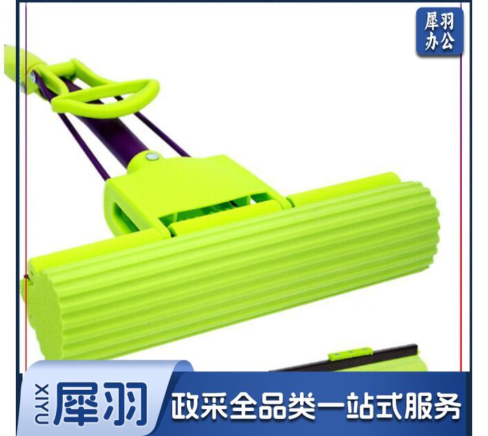 妙洁（MIAOJIE）海绵拖把 家用办公室吸水墩布懒人免手洗自动胶棉托地板挤水式清洁伸缩长杆工具刮水神器 共2个替换头（可当天配送发货）