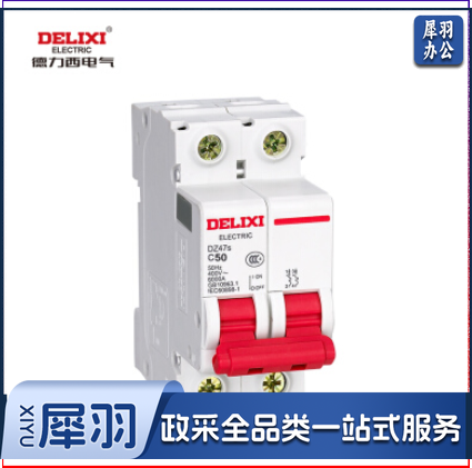 德力西 DZ47S 2P C型 50A 断路器空气开关