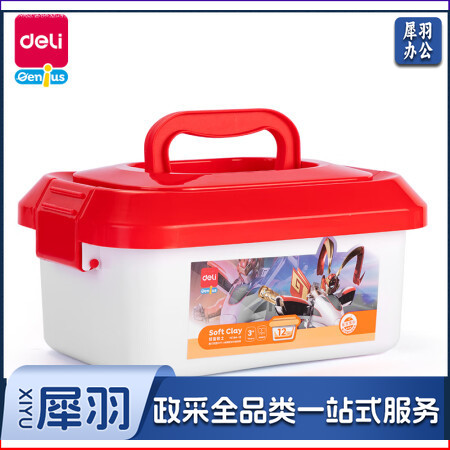 得力(deli)YC144-12色粘土儿童彩泥橡皮泥动车侠系列 超轻黏土DIY手工玩具