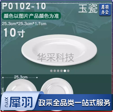 A5密胺仿瓷餐具白色圆盘10寸