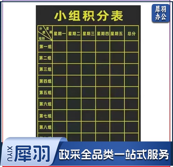 班级评比栏 小组积分表磁铁磁性可擦教具小组评比栏磁性黑板贴小组磁性奖励贴60*80