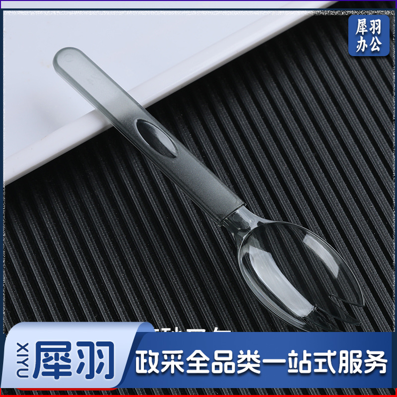 一次性勺子单独包装塑料冰粉甜品冰淇淋蛋糕叉子外卖打包叉勺商用（14cm美式叉勺高档灰独立包装100支）