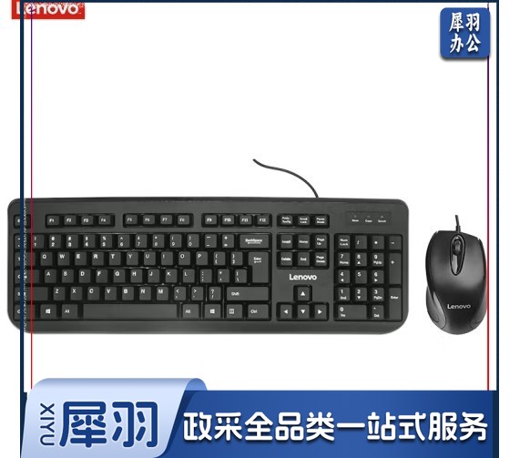 联想(Lenovo)有线键盘鼠标套装 USB键鼠套装 巧克力办公鼠标键盘套装 笔记本台式机电脑键盘 FBL322有线键盘鼠标套装