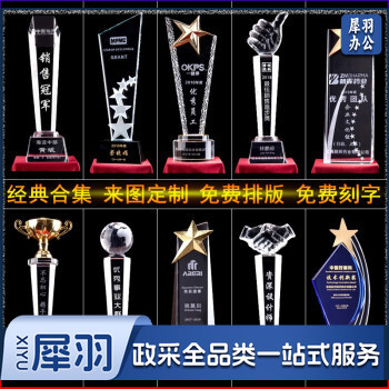 水晶奖杯奖牌23cm