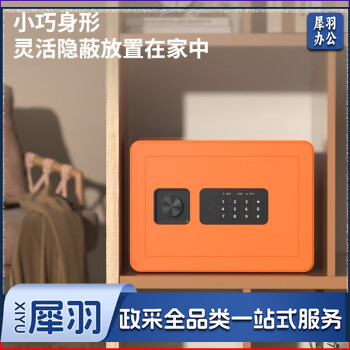 得力（deli）家用办公小型电子柜可入墙入柜床头衣柜隐藏嵌入式保险高25cm【橙色】电子密码款33515S
