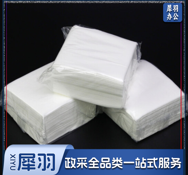 小抽纸派洁士餐巾纸方形原生木浆双层100抽*100包*1箱