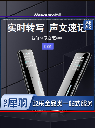 纽曼AI智能录音笔XD01 声文速记 32G+云存储 专业高清降噪 会议录音转文字 实时成稿 同传翻译 黑色