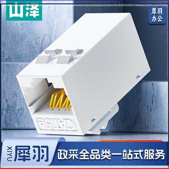 山泽（SAMZHE）超五类网络直通模块 RJ45母对母 网线延长 网线对接头双通头网络直通头模块 WAN-07 twkj-240218100454