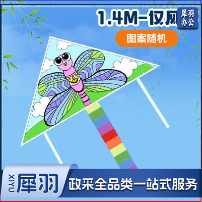 手绘风筝手工diy材料包绘画涂鸦儿童卡通玩具春季户外出游活动（填色风筝【1.4m】-仅风筝）