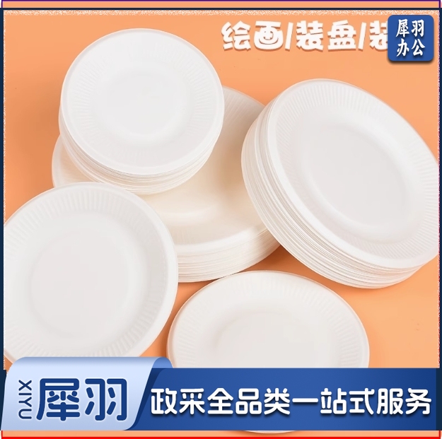 一次性餐盘纸盘画画手工diy制作材料幼儿园儿童绘画纸碟蛋糕盘子 7寸 200个装