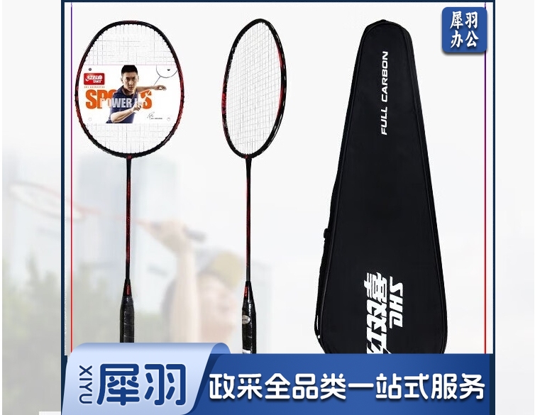 红双喜超轻全碳素羽球拍耐打耐用碳纤维拍子双拍两支装 【超轻全碳素】CQ01两支羽毛球拍