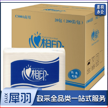 心相印商务擦手纸 CS001 225cm*215cm*1层/张 200张/包/1箱装